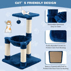 Multi-level Pets Tree with Scratching Posts and Cat Hammock