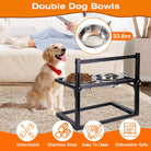 Adjustable Stainless Steel Dog Raised Bowls