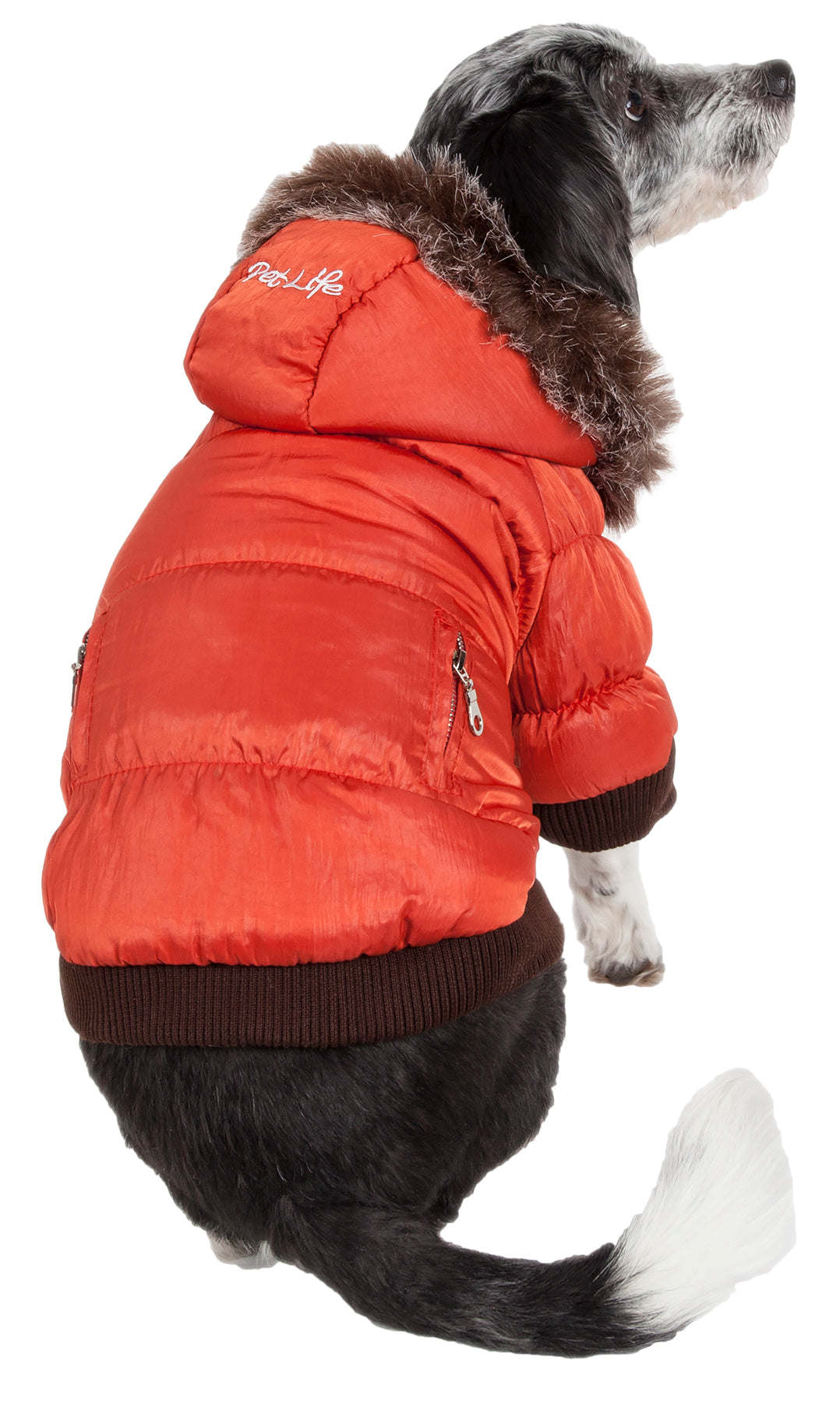 Metallic Fashion Pet Parka Coat Red