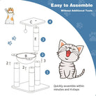 Multi-level Pets Tree with Scratching Posts and Cat Hammock